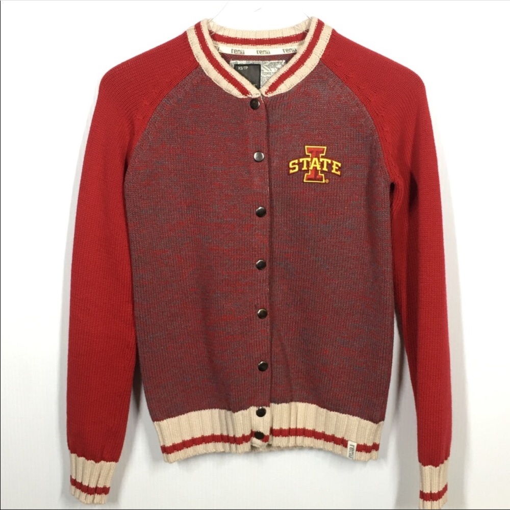Iowa State Basketball Football Varsity Vintage Style Bomber Sweater Jacket XS